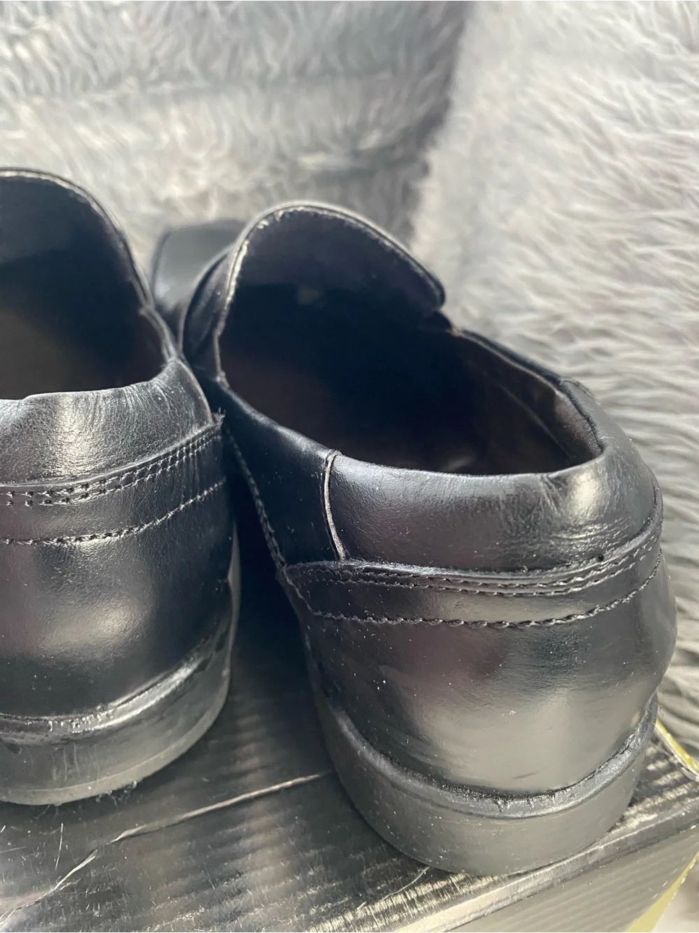 Alfredo Black Leather Slip-On Loafers with Decorative Strap